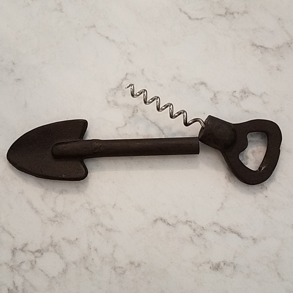 Shovel Corkscrew/Bottle Opener, Brown - Picture 1 of 3